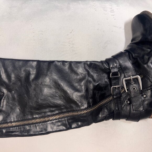 Carlos Santana Black Leather Motorcycle Boots – Size 6.5 - Picture 8 of 11